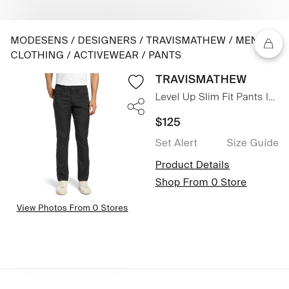 NWT Travis Mathew Level Up Slim Fit Pants